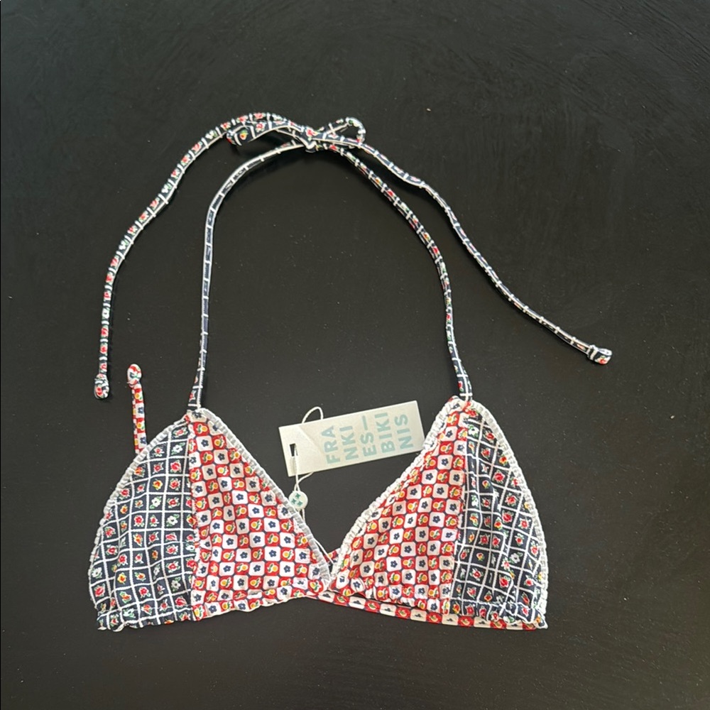 Frankie's Coastal Triangle Bikini Multicolor Patterned Bikini Top
